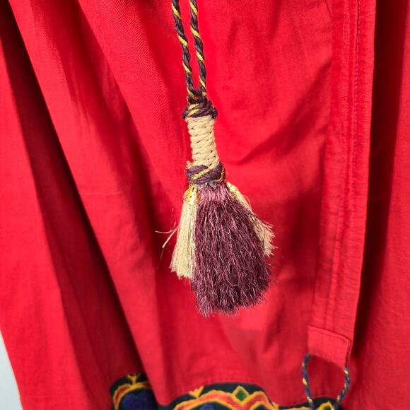 Handcrafted Red Gypsy Kutchi Hand Embroidered Mirrow Imag Ethnic Maxi Skirt XL - Picture 12 of 13